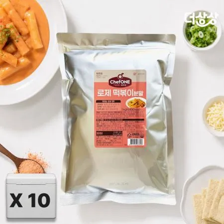 대상 쉐프원 로제 떡볶이분말 1kg x 10개/box 업소용 떡볶이 양념 만능소스