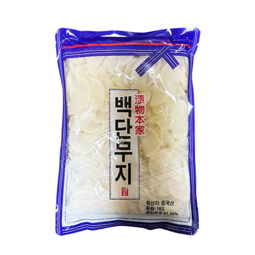 토호 백단무지 슬라이스 1kg 일식 업소용 대용량 반찬 이미지