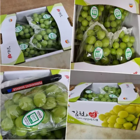 껍질째 먹는 고당도 샤인머스켓 2kg 내외 샤인(중) 4송이
