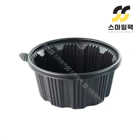 [JH] 일회용 225파이 탕용기 신형 중 흑색 200개세트[몸통+뚜껑]