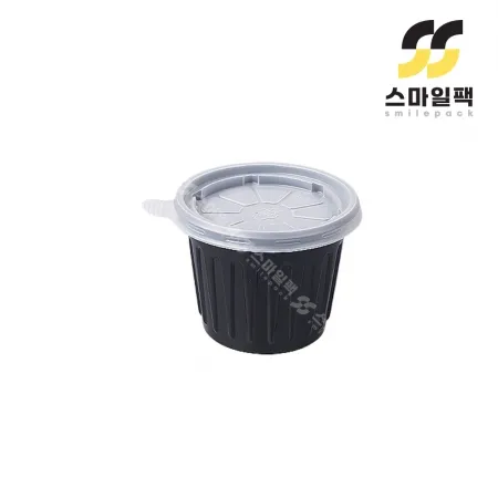 [JH] 일회용 75파이 소스용기 소 흑색 3000개세트[몸통+뚜껑]