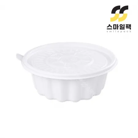 [JH] 일회용 195파이 냉면용기 구형 소 백색 400개세트[몸통+뚜껑]