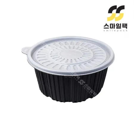 [FP]220파이 탕용기 중(흑색) 200개세트[몸통+뚜껑]
