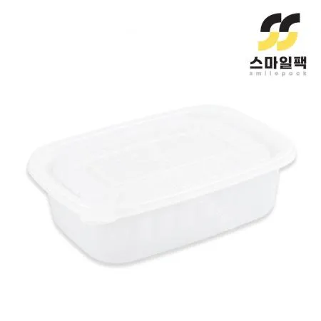 [JH] 신형 사각 PP죽용기 중 반투명 500개세트[몸통+뚜껑]