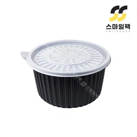 [BFP]225파이 탕용기 대(흑색)200개세트[몸통+뚜껑]