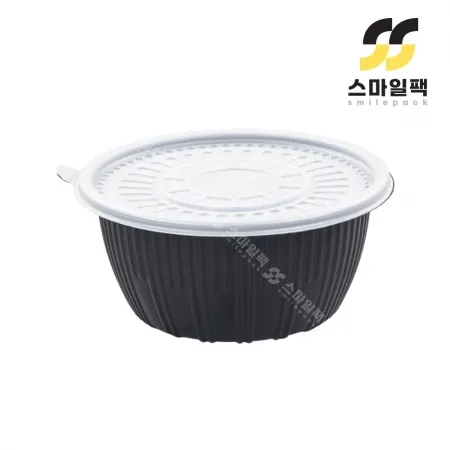 BFP 180파이 냉면용기 대(흑색) 400개세트[몸통+뚜껑]