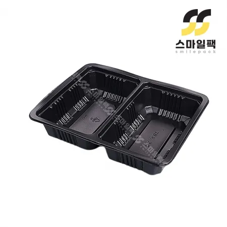 [JH] 일회용 실링용기 70호2칸 흑색 500개[1박스]