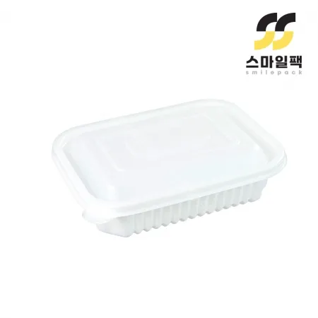 [JH] 미니사각 찜용기 탕용기 20155 소 백색 400개세트[몸통+뚜껑]