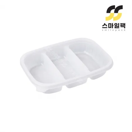[BFP]사각죽용기 3칸(반투명) 500개세트[몸통+뚜껑]