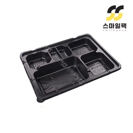[JH] 일회용 왕돈가스 도시락용기 6칸 200개세트[몸통+뚜껑] 이미지