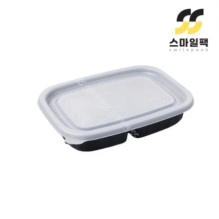 [BFP]사각죽용기 4칸(흑색) 500개세트[몸통+뚜껑] 이미지