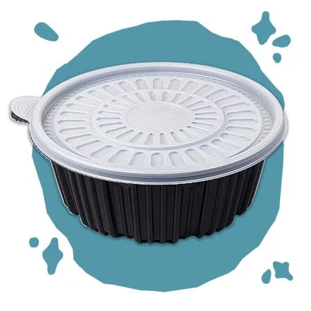 ★[특가★[FP]220파이 탕용기 소(흑색)200개세트[몸통+뚜껑]