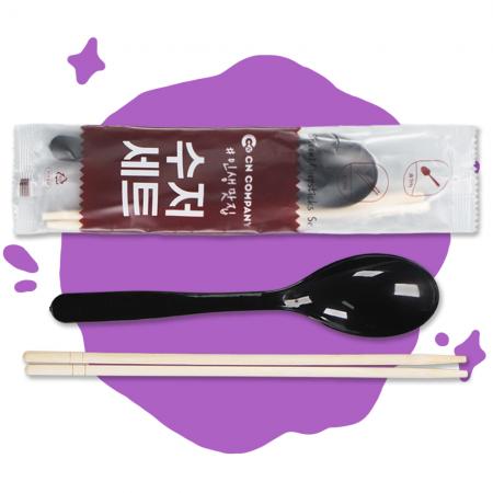 [CN] 일회용 수저세트 (젓가락+숟가락) 500개