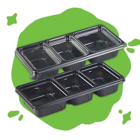 [배송지연] 반찬용기 PET 3칸 BKSD 소스용기 600개세트