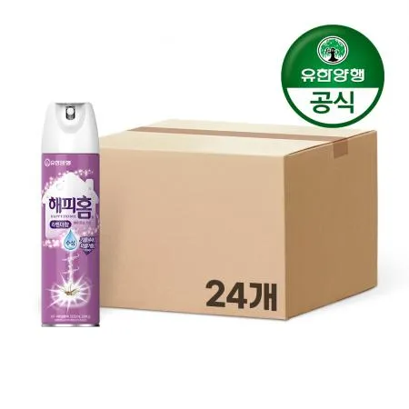 [유한양행]해피홈 수성 에어로솔 라벤더향 500mL 24개