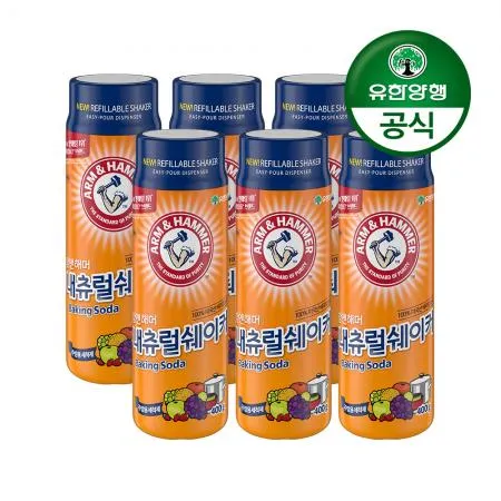 [유한양행]암앤해머 내츄럴쉐이커 베이킹소다 400g 6개