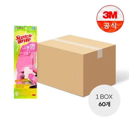 [3M]베이직 고무장갑(중) 1BOX(60개)