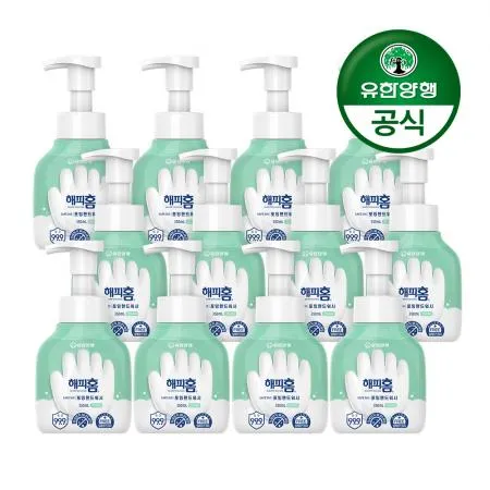 [유한양행]해피홈 SAFE365 핸드워시 용기형 350mL 그린샤워향 12개