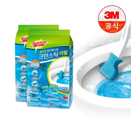 [3M]올인원 변기청소 크린스틱 리필 20입 X 2개