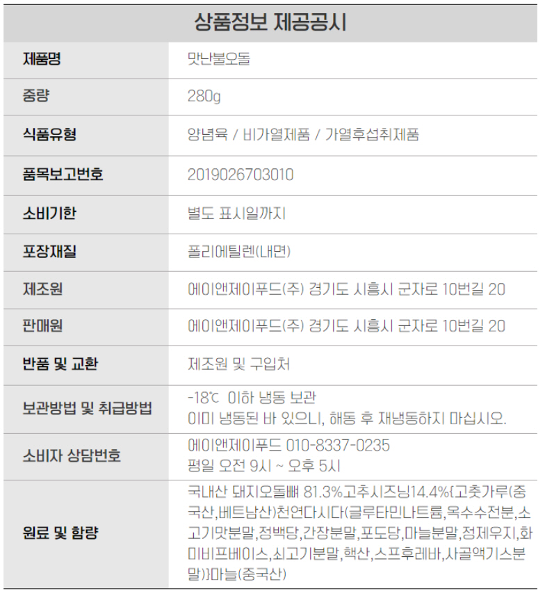 상품정보제공고시