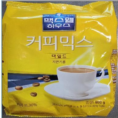 커피믹스(맥스웰마일드/노랑색/자판기용)800g