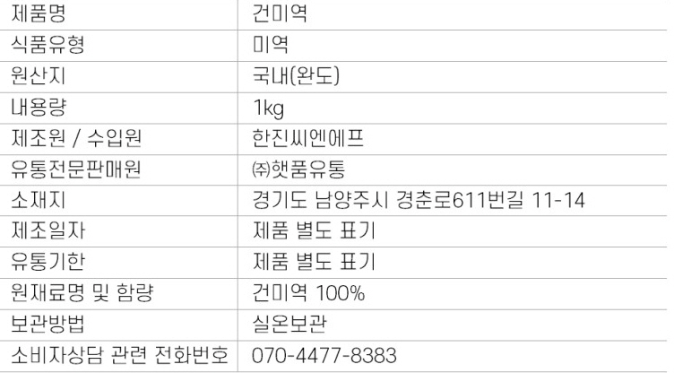 상품정보제공고시