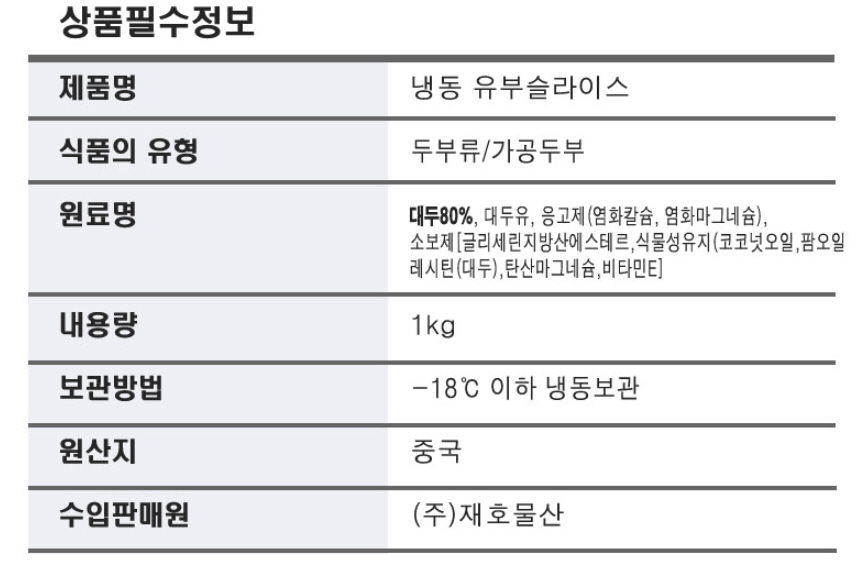 상품정보제공고시