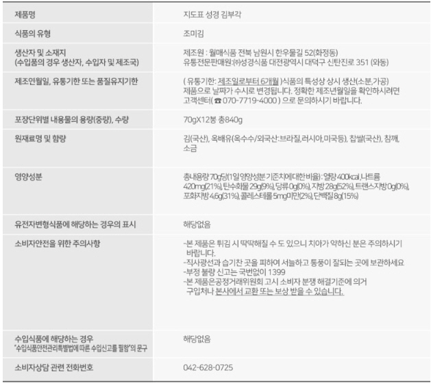 상품정보제공고시