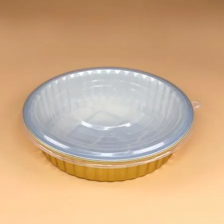 알루미늄용기 세트(원형골드/반투명뚜껑/2,000ml) 이미지