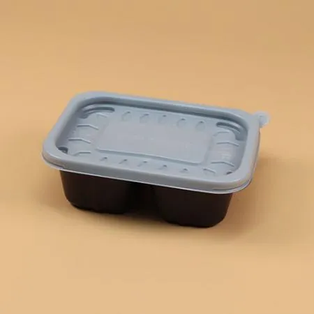 사각반죽용기 세트(3칸/검정/반투명뚜껑/OK) 이미지