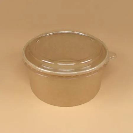 크라프트 컵용기 세트(1,300ml/투명뚜껑) 이미지
