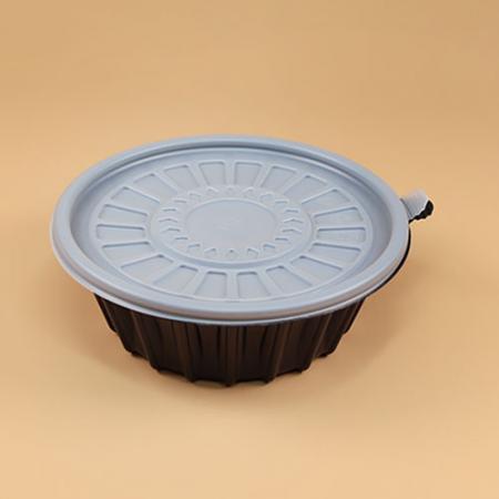 냉면용기 세트(195파이/소/검정/반투명뚜껑/OK)