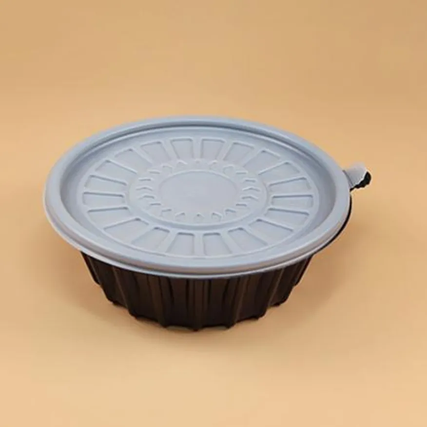 냉면용기 세트(195파이/소/검정/반투명뚜껑/OK) 이미지