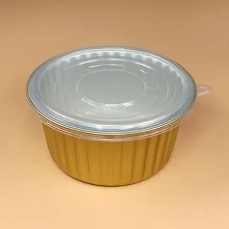 알루미늄용기 세트(원형골드/반투명뚜껑/1,500ml)