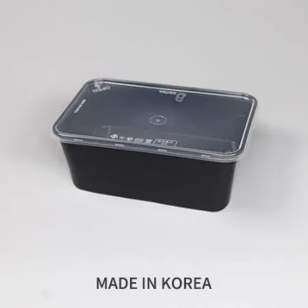 고강도 사각죽용기 세트(B-1000/검정/사출)-KH 이미지