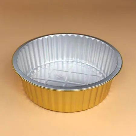 알루미늄용기 세트(원형골드/반투명뚜껑/3,000ml) 이미지
