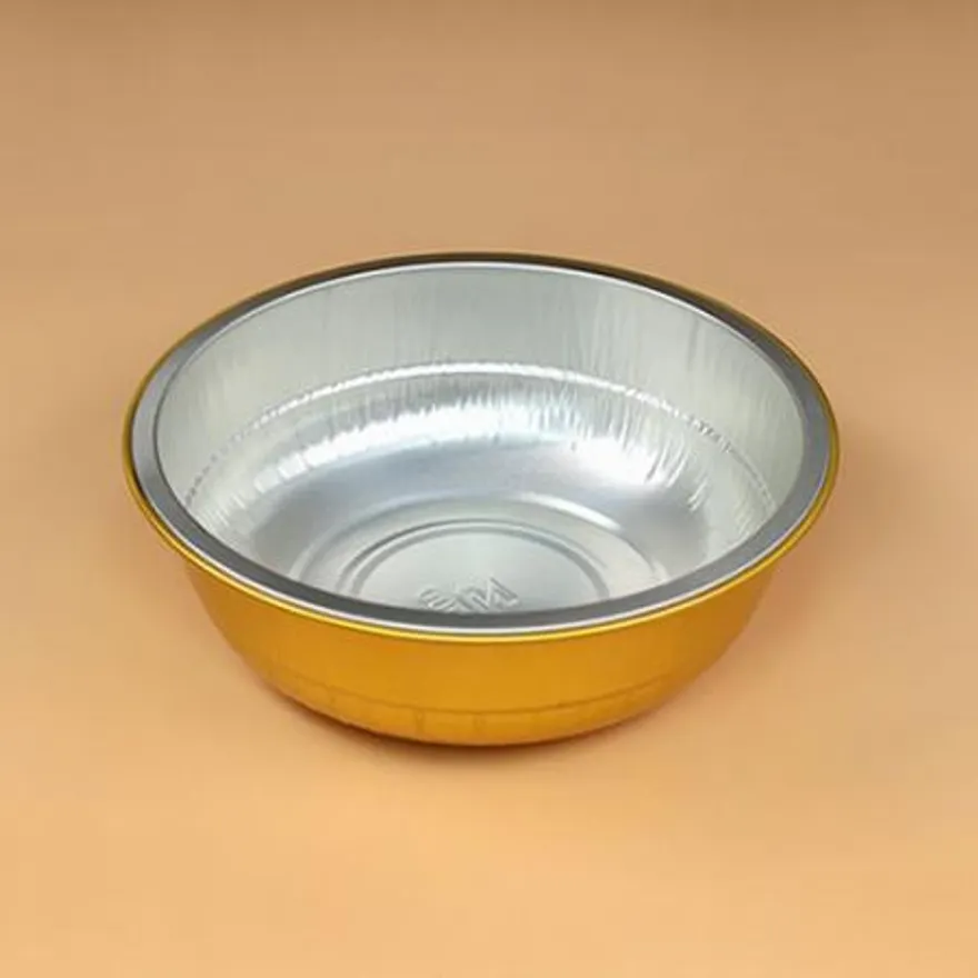 알루미늄용기 세트(원형골드/반투명뚜껑/1,000ml) 이미지