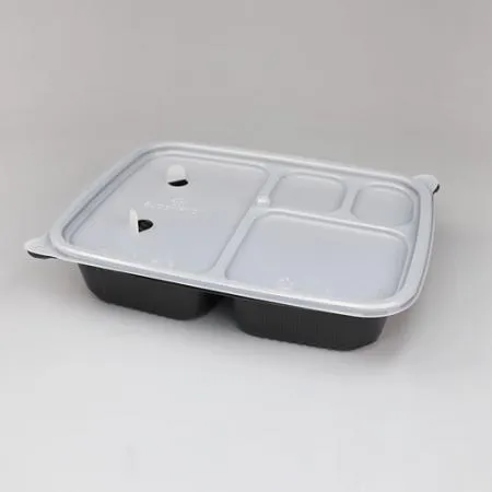 PP도시락용기 세트(M-1825A/4칸/흑색) 이미지