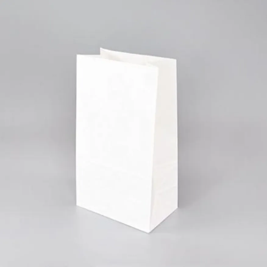 종이봉투(백색/중)-국산종이사용 노루지 각대 붕어빵 선물포장 튀김 핫도그 도넛 꽈베기 호떡 포장봉투 이미지