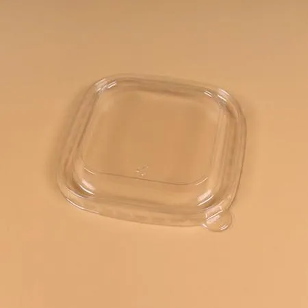 종이용기 세트(정사각-크라프트/투명뚜껑/650ml) 이미지
