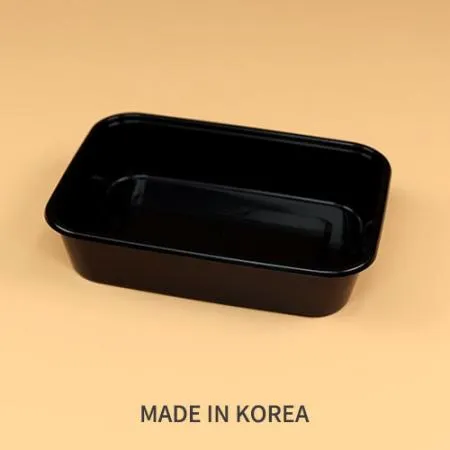 사출 사각 반죽용기 세트(B-200/검정/투명뚜껑)-KH 이미지