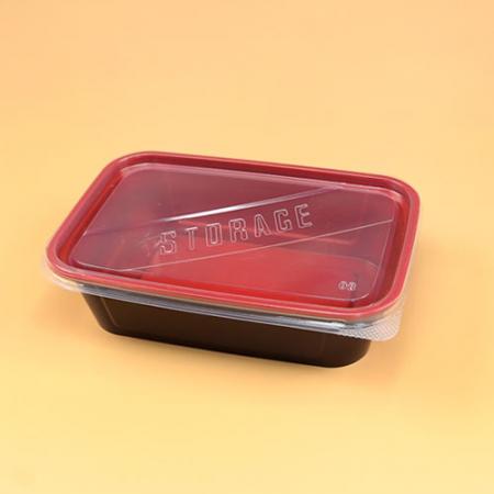 도시락용기 세트(레드블랙/PP사각-650)