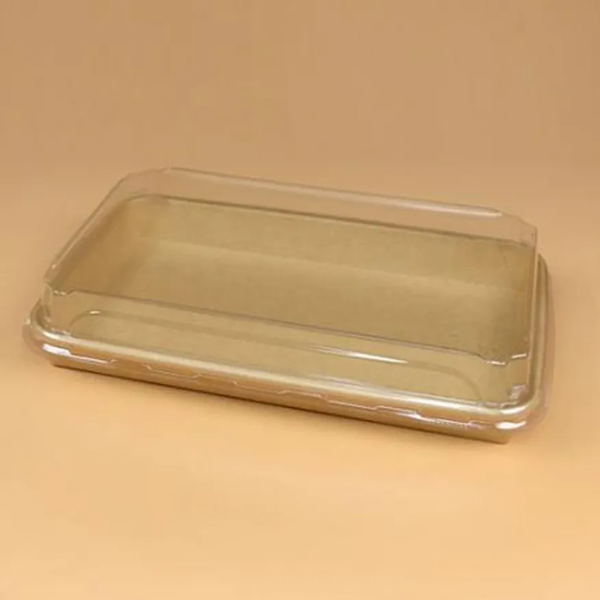 종이용기 초밥트레이 세트(크라프트/07/투명뚜껑) 이미지