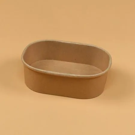 종이용기 세트(직사각/크라프트/종이뚜껑/R150) 이미지