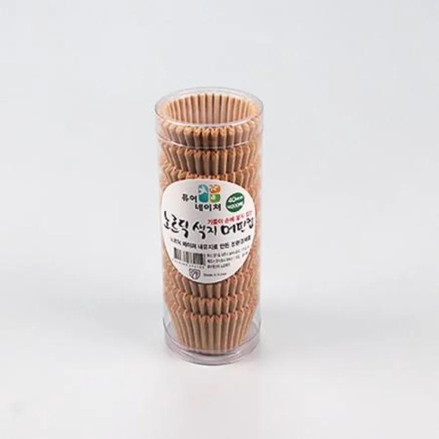 색지머핀컵(40mm/브라운) 두바이쫀득쿠키 잡쌀 과일 모찌 유산지 포장지 이미지