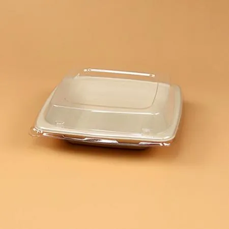 펄프용기 정사각트레이 세트(OK-02P-16/투명뚜껑) 이미지
