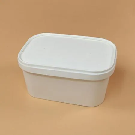 종이용기 세트(직사각/백색/종이뚜껑/R1000)