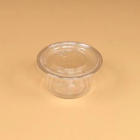 PET 소스컵 세트(60ml/2.0온스/투명평뚜껑) 이미지