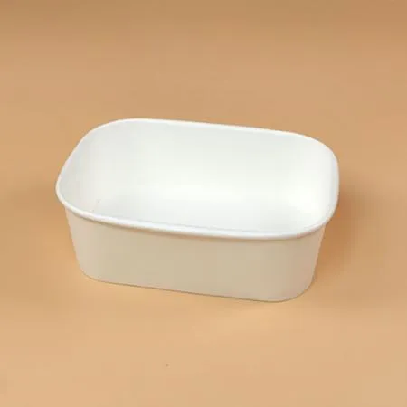 종이용기 세트(직사각/백색/종이뚜껑/R750) 이미지