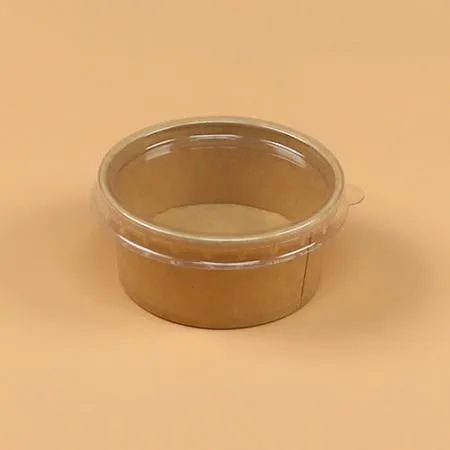종이용기 소스용기 세트(크라프트/투명뚜껑/60ml/2온스)